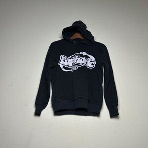 Y2K Euphoric 777 Hoodie Men XS Black Mental Health Graphic Floral Pattern Indie